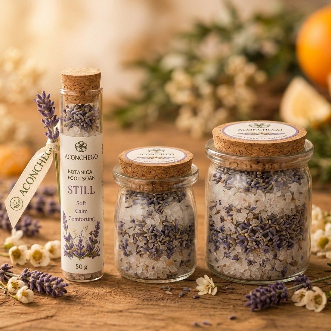 Still botanical foot soak by Aconchego